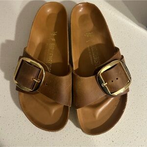 Madrid Big Buckle, Oiled Leather - Size 36 color cognac